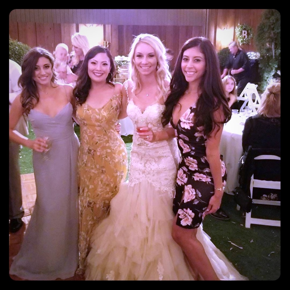 Platinum bridesmaid dress